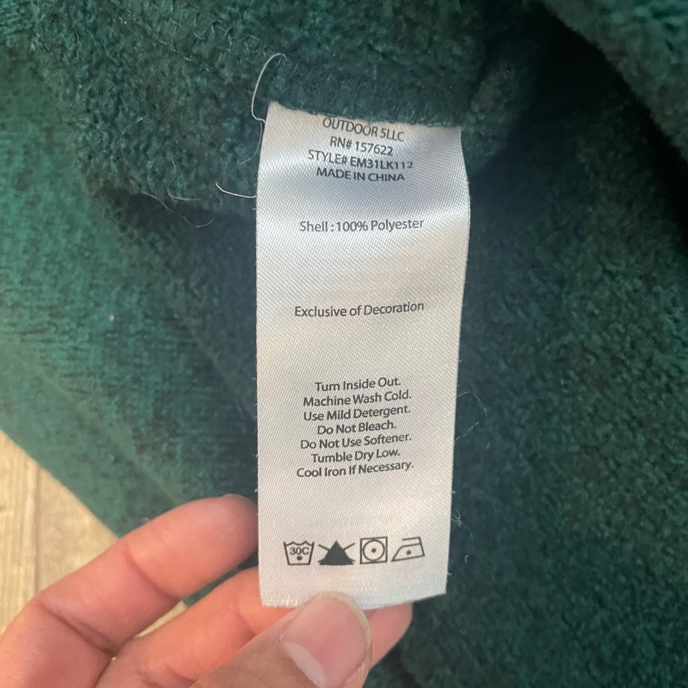 Eddie Bauer Men's Green Quarter Zip Fleece Pullover Sweater‎ XL - Picture 4 of 8
